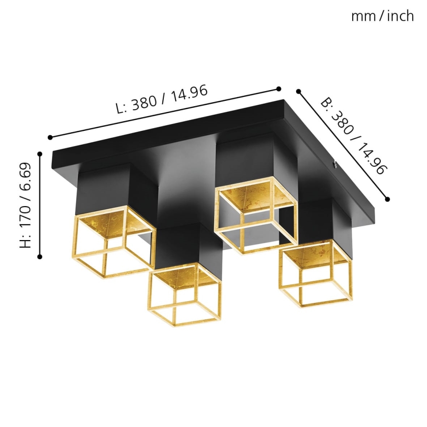 Eglo 97731 - LED-ytmonterad taklampa MONTEBALDO 4xGU10/5W/230V