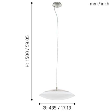 Eglo 97812 - LED RGB dimbar pendellampa på kabel FRATTINA-C LED/27W/230V