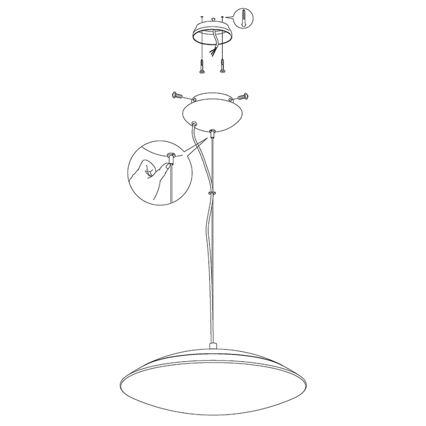 Eglo 97812 - LED RGB Dimmbar pendellampa med vajer FRATTINA-C 1xLED/27W/230V