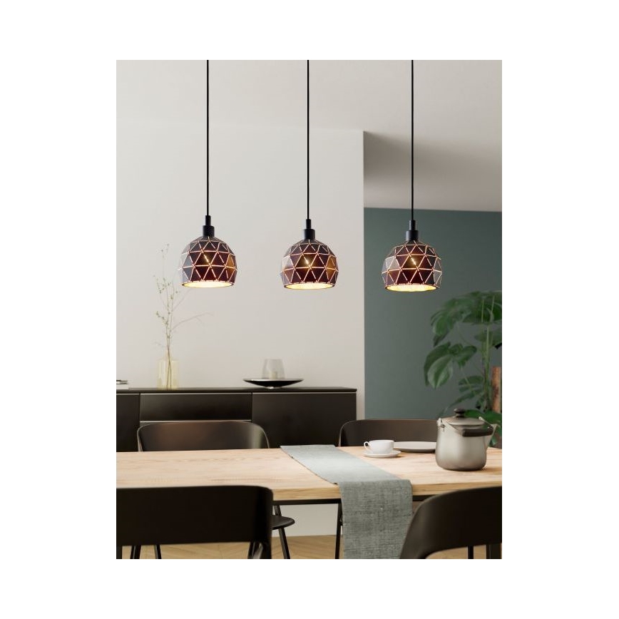 Eglo 97846 - Ljuskrona med snöre ROCCAFORTE 3xE14/40W/230V