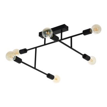 Eglo 98034 - Ljuskrona BELSIANA 6xE27/40W/230V svart