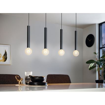 Eglo 98057 - Ljuskrona med snöre CORTENOVA 4xE27/60W/230V