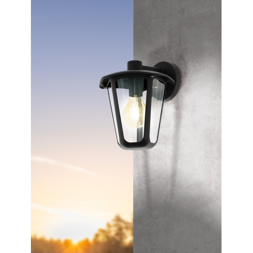 Eglo 98121 - Utomhus Väggbelysning MONREALE 1xE27/60W/230V IP44 svart