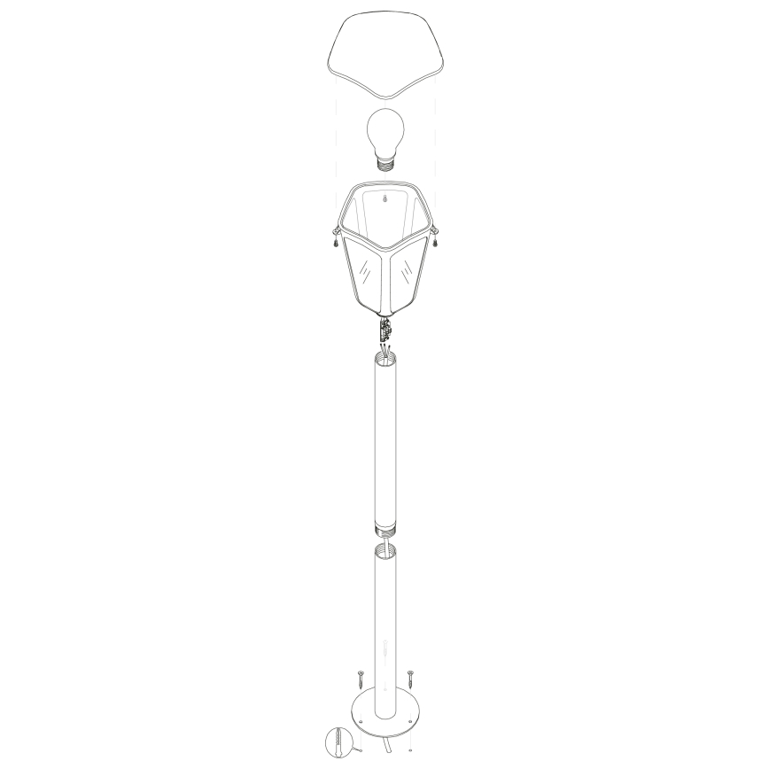 Eglo 98123 - Utomhuslampa MONREALE 1xE27/60W/230V IP44 hight 995 svart