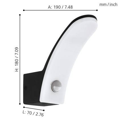 Eglo 98149 - LED Utomhusbelysning med sensor FIUMICINO LED/11W/230V IP44