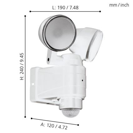 Eglo - LED utomhusarmatur med sensor 2xLED/4W/4xLR14 IP44