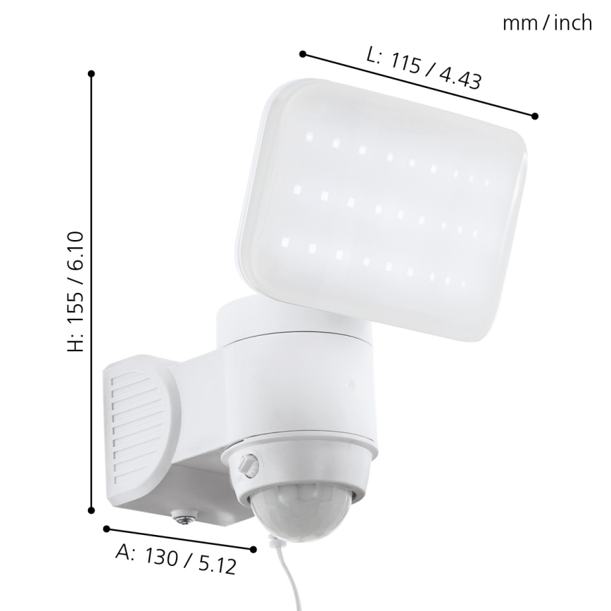Eglo - LED Solcells vägglampa med sensor LED/3,7V 1800 mAh IP44
