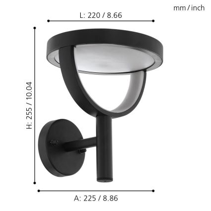 Eglo 98234 - LED utomhusvägglampa FRANCARI-C LED/15W/230V IP44