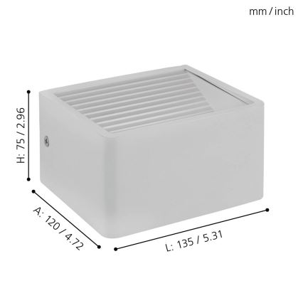 Eglo - LED vägglampa för utomhusbruk LED/6W/230V IP55