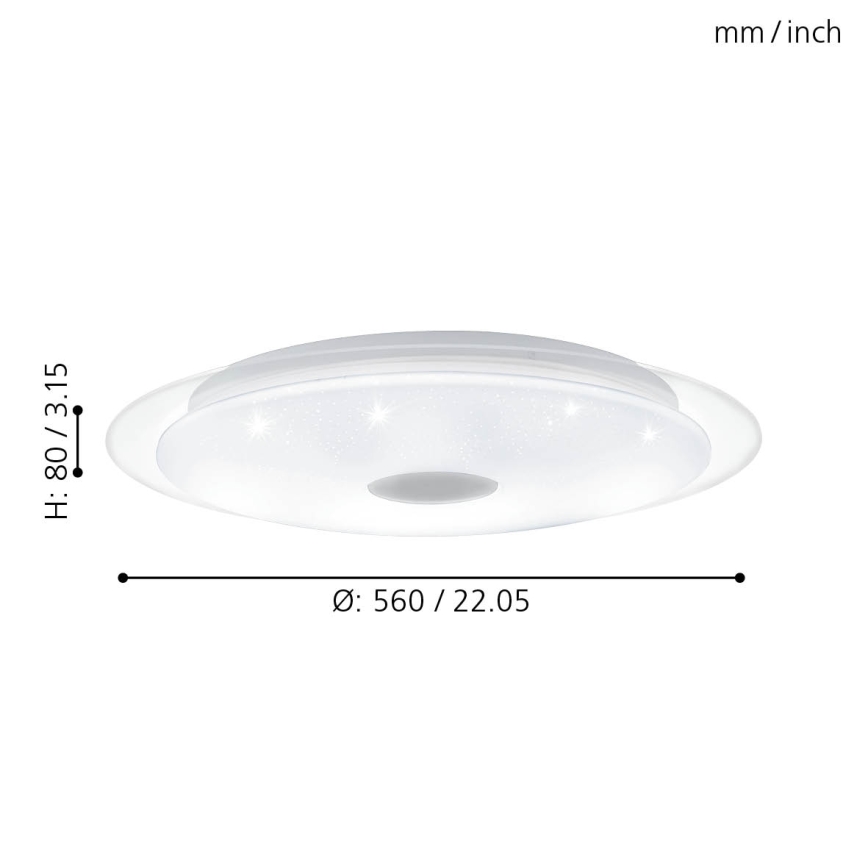 Eglo - LED dimbar taklampa LED/36W/230V + fjärrkontroll