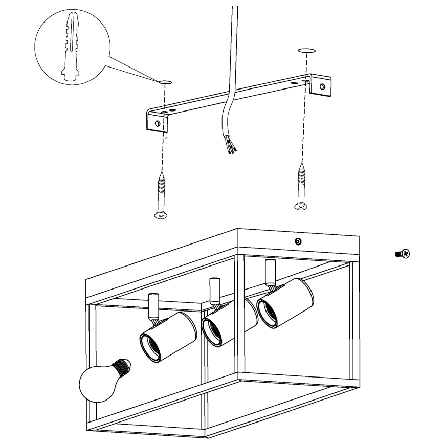 Eglo 98333 - Takbelysning SILENTINA 3xE27/40W/230V