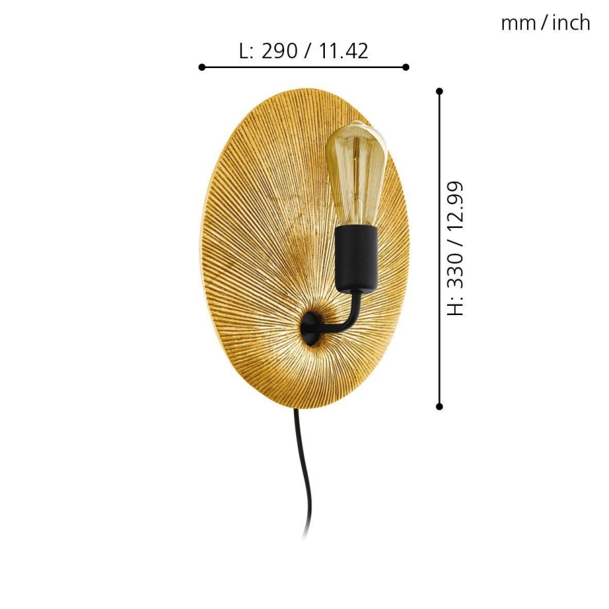 Eglo 98379 - Vägglampa GASCUERIA 1xE27/60W/230V