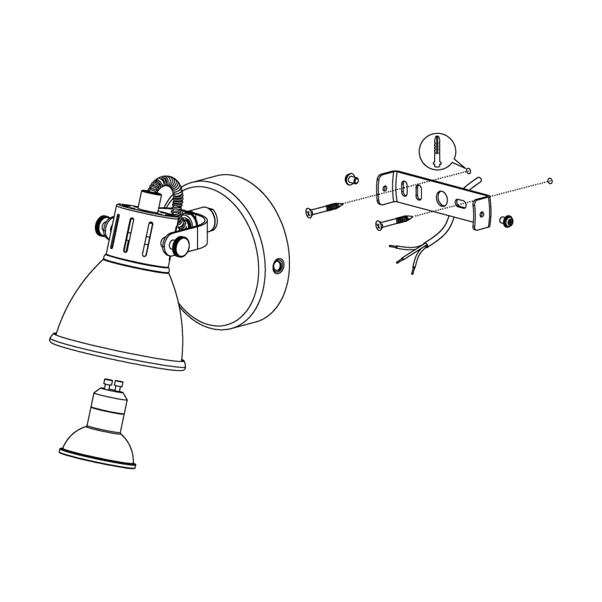 Eglo 98393 - LED Väggspotlight SERAS 1xGU10/3,3W/230V