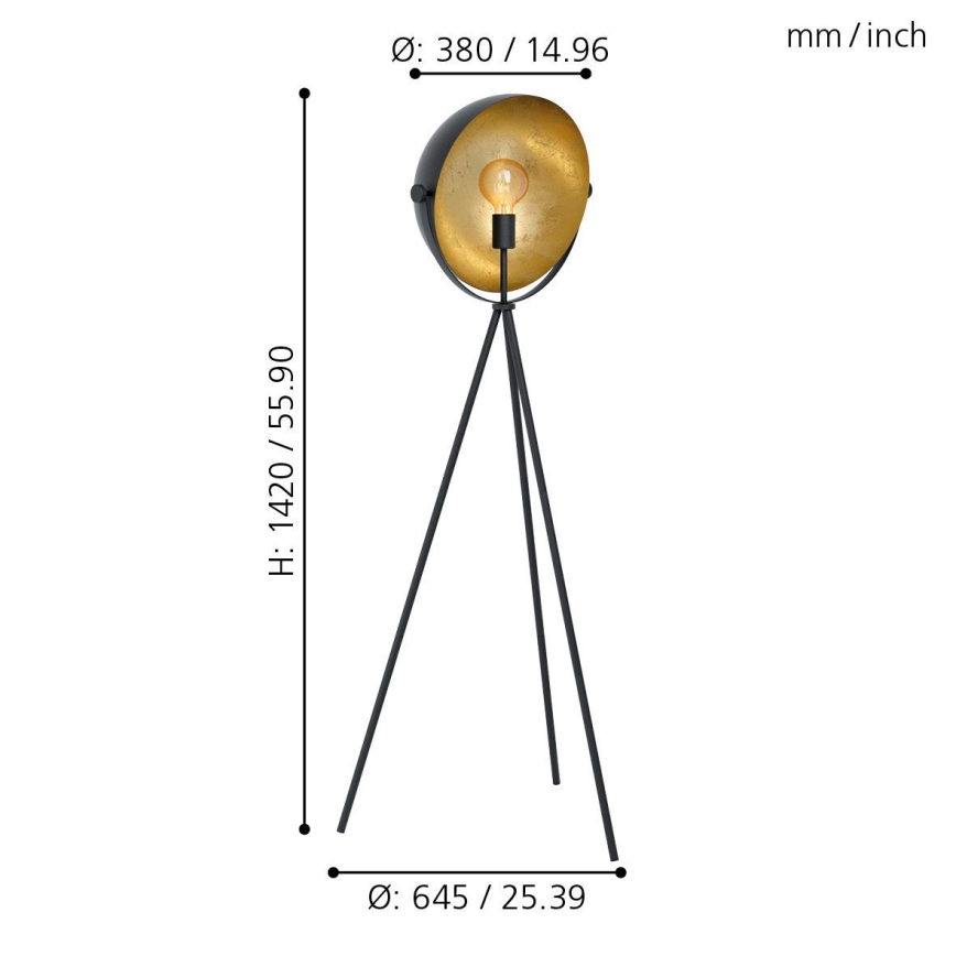Eglo 98458 - Golvlampa DARNIUS 1xE27/40W/230V