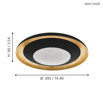 Eglo - LED dimbar taklampa LED/24,5W/230V + fjärrkontroll