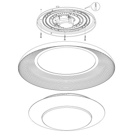 Eglo - LED dimbar taklampa LED/24,5W/230V + fjärrkontroll