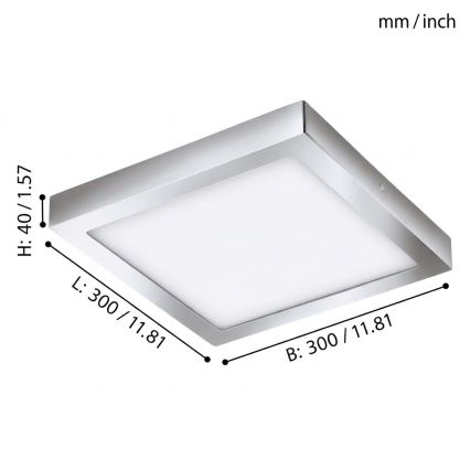 Eglo - LED RGBW dimbar taklampa FUEVA-C LED/21W/230V Bluetooth IP44 30x30 cm