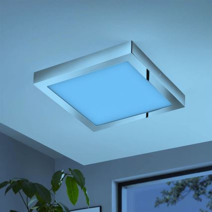 Eglo - LED RGBW dimbar taklampa FUEVA-C LED/21W/230V Bluetooth IP44 30x30 cm