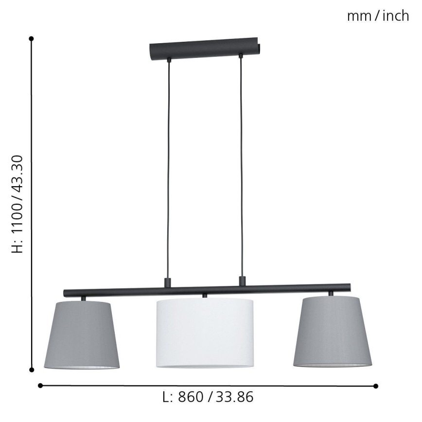 Eglo - LED-ljuskrona på vajer 3xE14/25W/230V