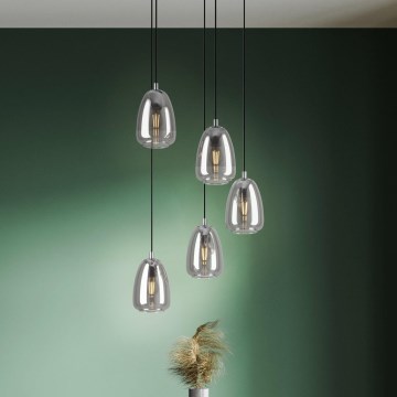 Eglo 98617 - Ljuskrona med snöre ALOBRASE 5xE27/40W/230V