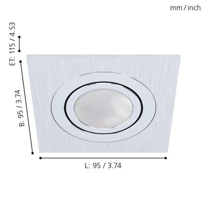 Eglo 98636 - Infälld LED-belysning  AREITIO 1xGU10/5W/230V