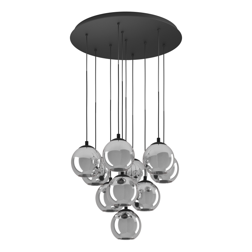 Eglo - Taklampa på vajer 10xE27/40W/230V svart/blank krom