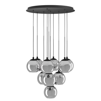 Eglo - Taklampa på vajer 10xE27/40W/230V svart/blank krom