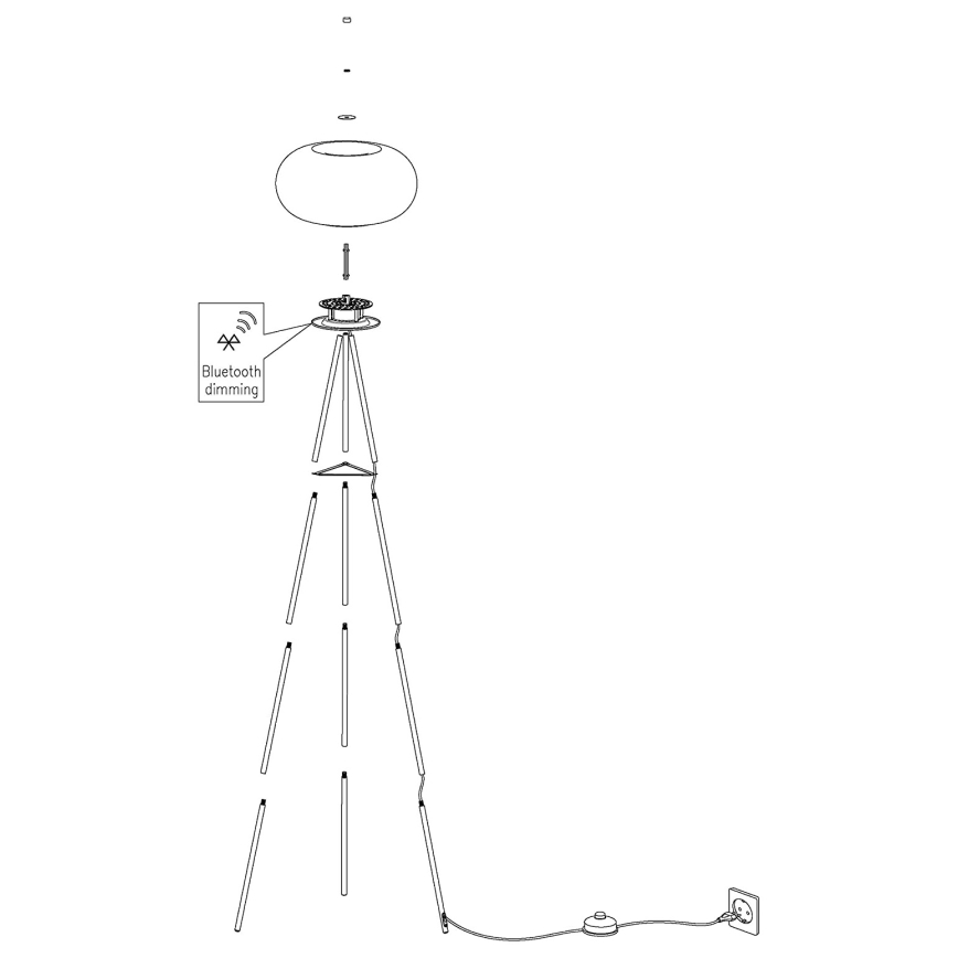 Eglo - LED RGB Dimbar golvlampa OPTICA-C LED/17W/230V diameter 56 cm