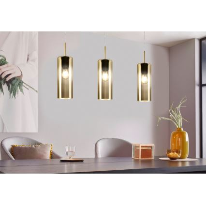 Eglo 98697 - Ljuskrona med snöre SELVINO 3xE27/15W/230V