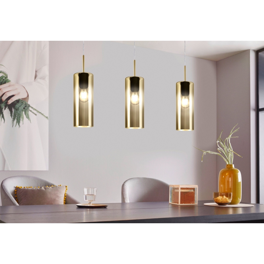 Eglo 98697 - Ljuskrona med snöre SELVINO 3xE27/15W/230V