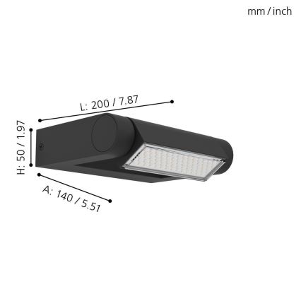 Eglo 98707 - LED Utomhus Väggbelysning BRIANZA LED/4,8W/230V IP44