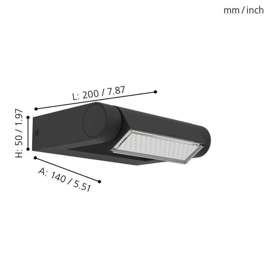 Eglo 98707 - LED Utomhus Väggbelysning BRIANZA LED/4,8W/230V IP44
