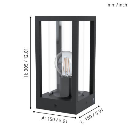 Eglo 98714 - Utomhuslampa CASCINETTA 1xE27/40W/230V IP54