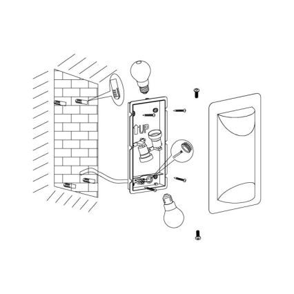 Eglo 98716 - Utomhusvägglampa CISTIERNA 1 2xE27/10W/230V IP44