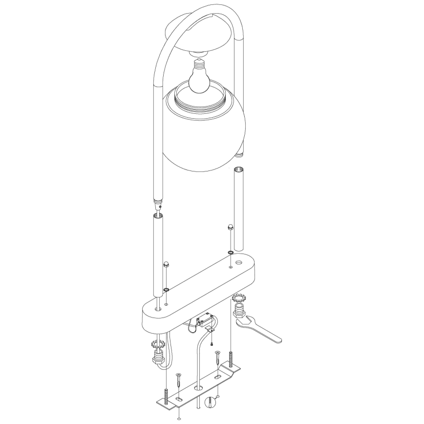 Eglo 98733 - Utelampa VECCHIA 1xE27/28W/230V IP44