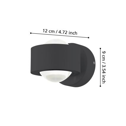 Eglo 98746 - LED Utomhus Väggbelysning TREVIOLO 2xLED/2W/230V IP44