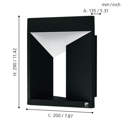 Eglo 98748 - LED utomhusvägglampa NEMBRO LED/10W/230V IP54