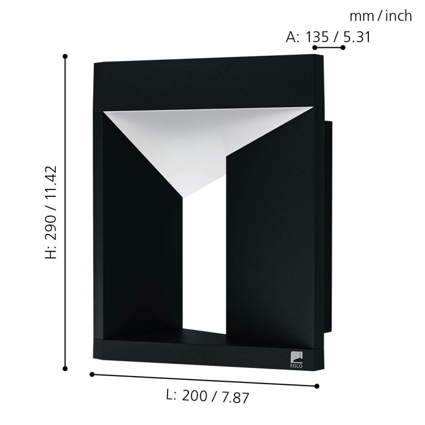Eglo 98748 - LED utomhusvägglampa NEMBRO LED/10W/230V IP54