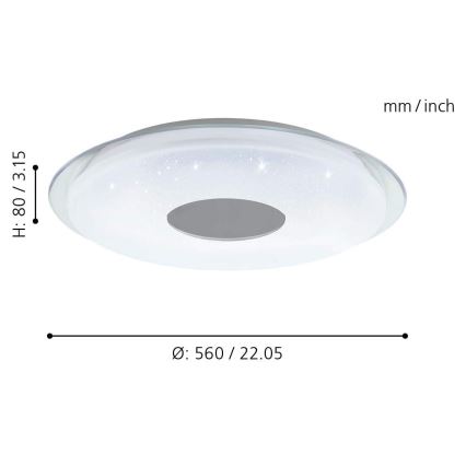 Eglo 98768 - LED RGB Dimbar Takbelysning LANCIANO-C LED/38W/230V + Fjärrstyrd