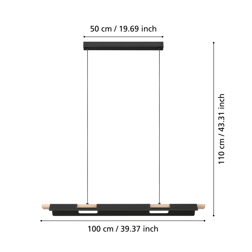 Eglo -  LED Dimbar pendellampa med kabel LED/27W/230V