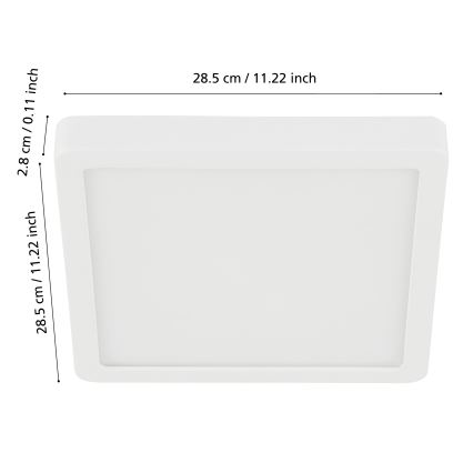 Eglo - Dimbar LED-taklampa för badrum LED/19,5W/230V 2700-6500K IP44 ZigBee 28,5x28,5 cm