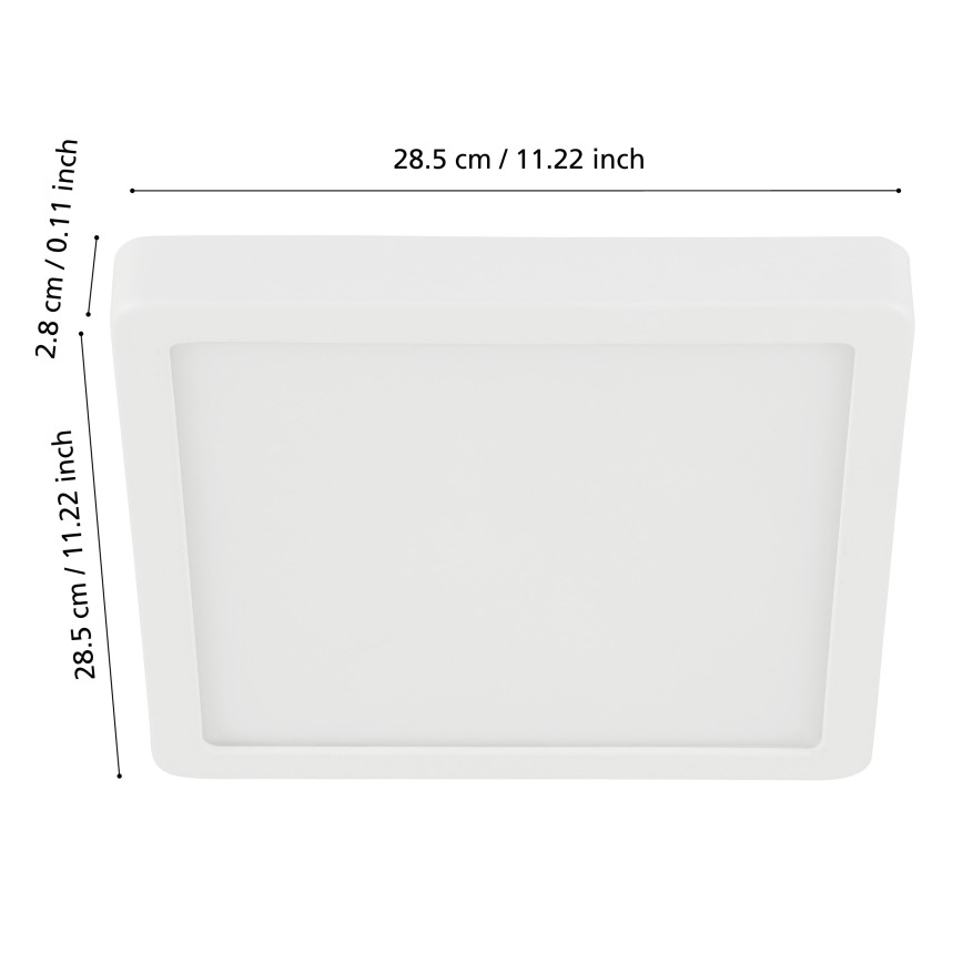 Eglo - Dimbar LED-taklampa för badrum LED/19,5W/230V 2700-6500K IP44 ZigBee 28,5x28,5 cm