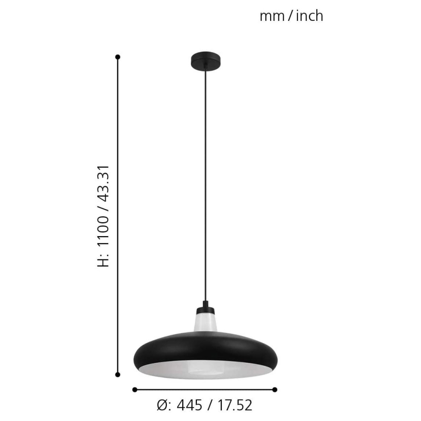 Eglo 99032 - LED RGB Dimbar Ljuskrona med snöre TABANERA-C 1xE27/9W/230V