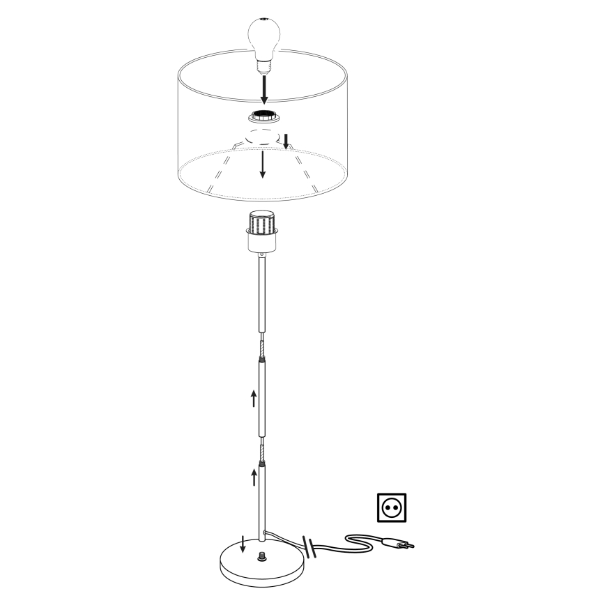 Eglo 99046 - Golvlampa MASERLO 1xE27/40W/230V