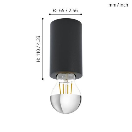 Eglo 99065 - Taklampa SALUZZO 1xE27/40W/230V