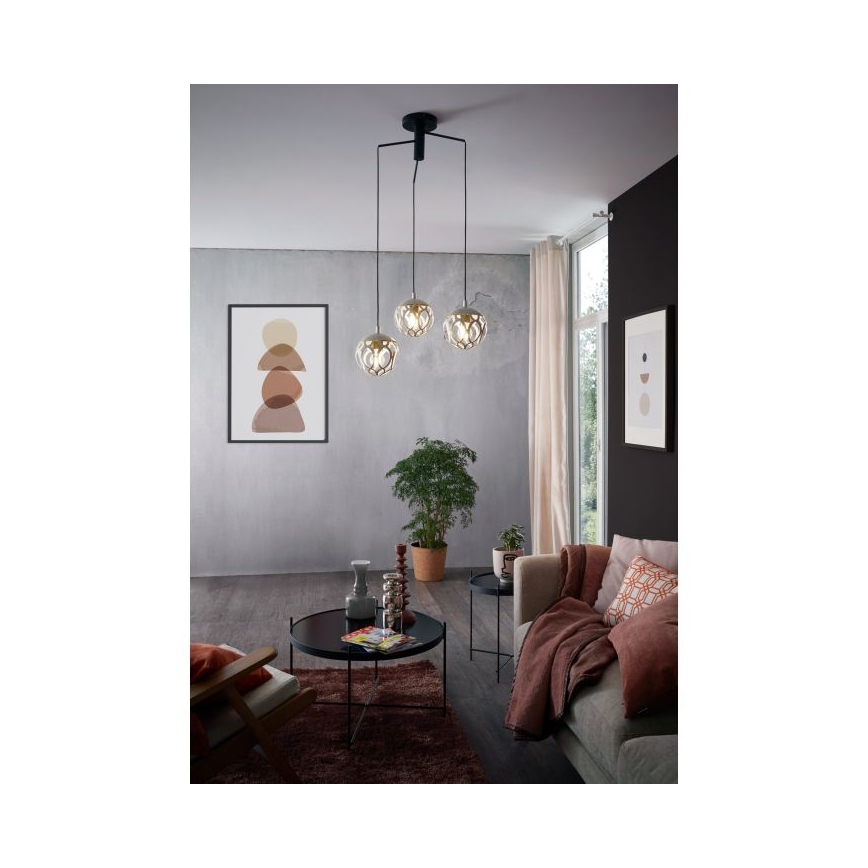 Eglo 99073 - Ljuskrona med snöre MIRTAZZA 3xE27/60W/230V