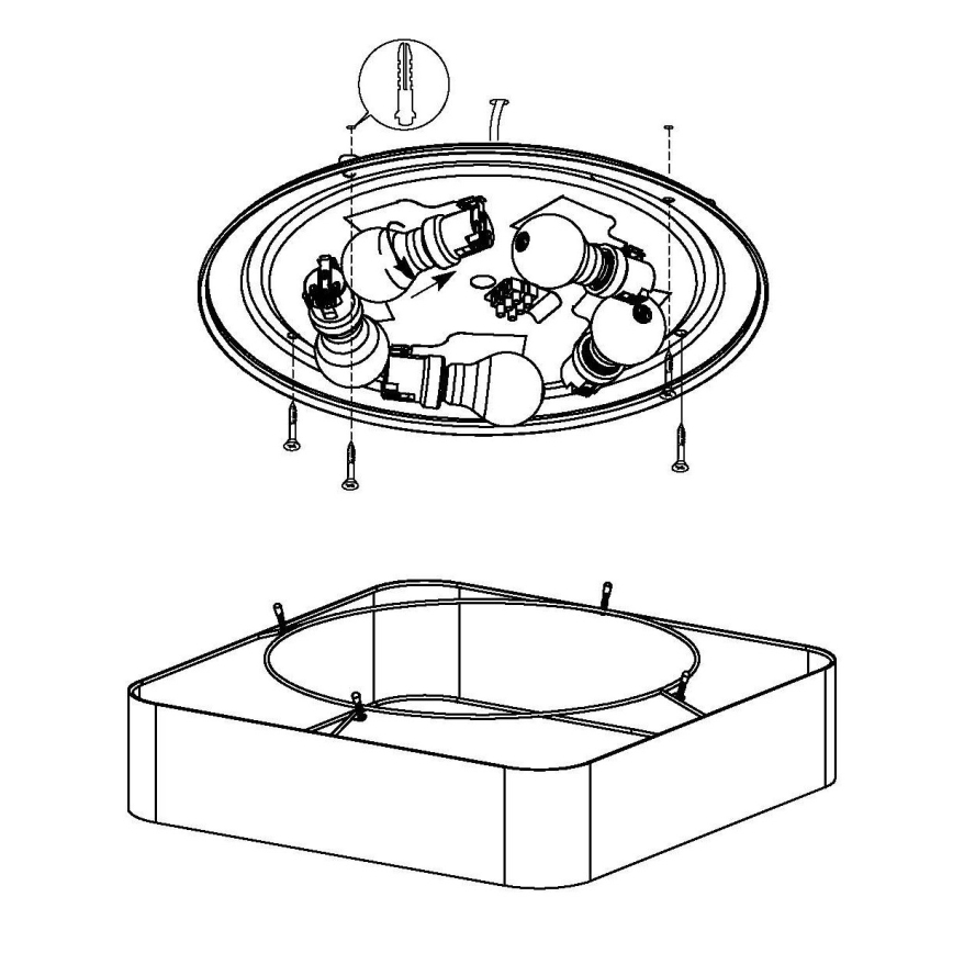 Eglo 99089 - Takbelysning PASTERI fyrkantig 5xE27/25W/230V