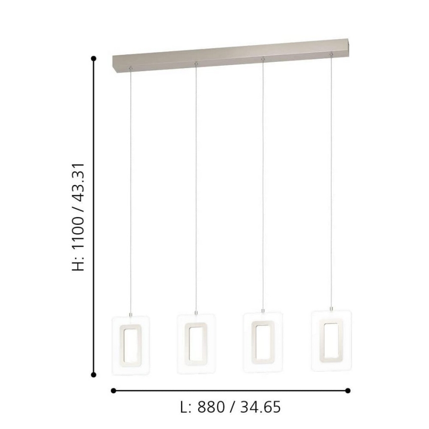 Eglo 99107 - LED-hänglampa på vajer ENALURI 4xLED/5,4W/230V