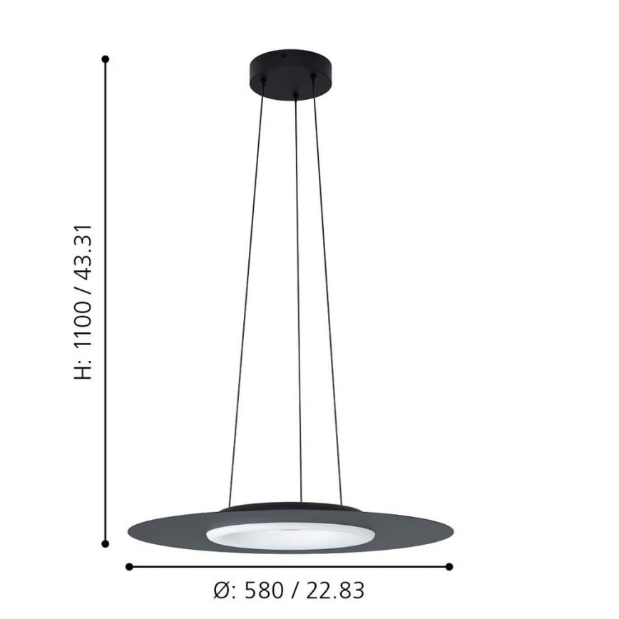 Eglo - LED RGB Dimbar taklampa COMPO ROSSO-C LED/16W/230V