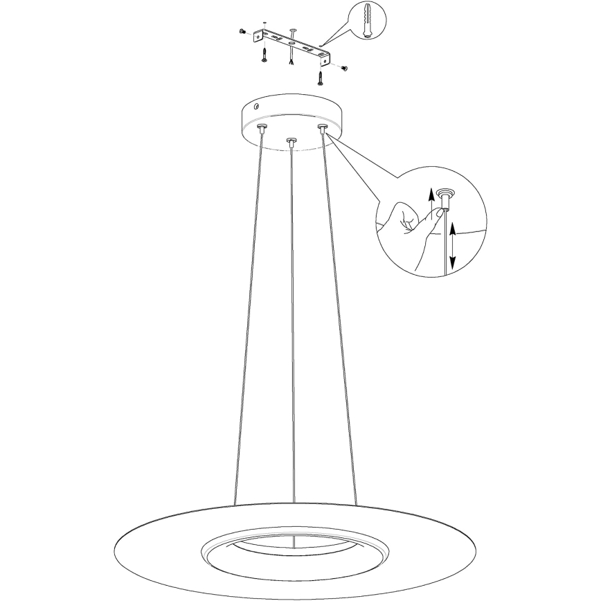 Eglo - LED RGB Dimbar taklampa COMPO ROSSO-C LED/16W/230V